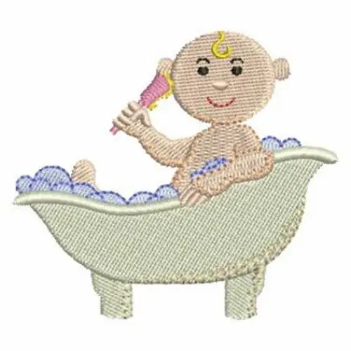 Viral Tub Baby Embroidery Design