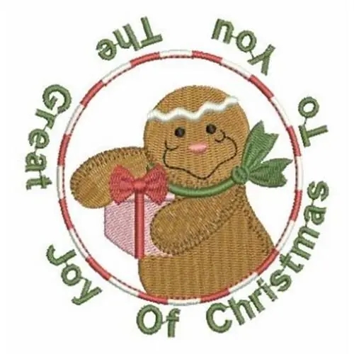Gingerbread Joy Embroidery Design Holiday Sale