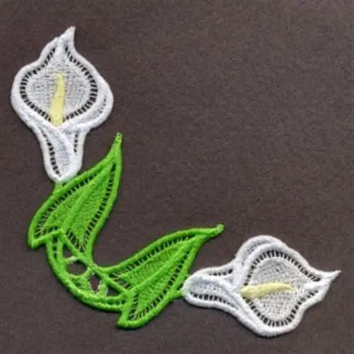 Order Now FSL Calla Lily Corner Embroidery Design