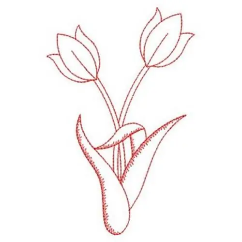 Redwork Tulips Flowers Embroidery Design Get Yours