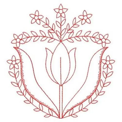 Hot Deal Redwork Floral Embroidery Design