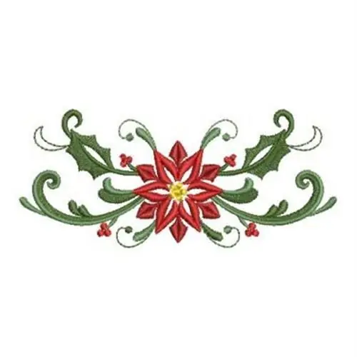 Limited Time Swirl Poinsettia Embroidery Design