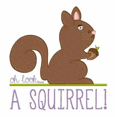 Oh Look Squirrel Embroidery Design Limited Time