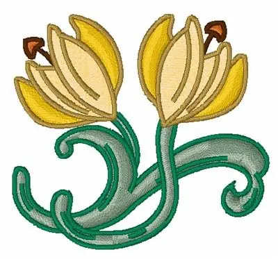 Sale Curvy Flowers Embroidery Design