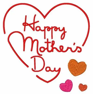Modern Happy Mothers Day Embroidery Design