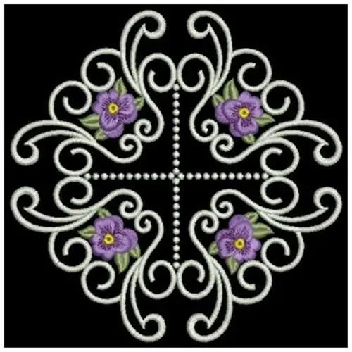 In Demand Heirloom Pansy Quilt Embroidery Design