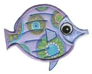 Fish Sea Squirts Applique Embroidery Design Fast Shipping
