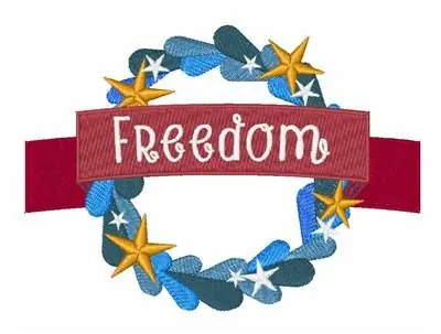 Freedom Wreath Embroidery Design Special Discount