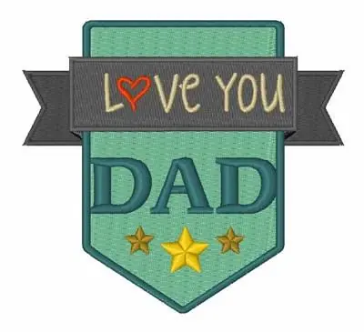 Love You Dad Embroidery Design Worldwide Shipping