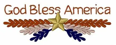 Exclusive Offer God Bless America Embroidery Design
