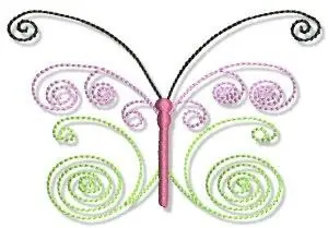 Brand New Swirly Butterfly Embroidery Design