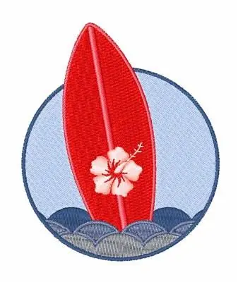 Authentic Surf Board Embroidery Design