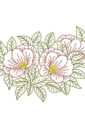 Camellia Design Embroidery Design Next Day Delivery