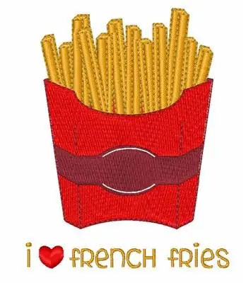 Love French Fries Embroidery Design Best Price
