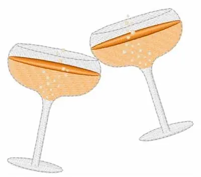 Champagne Glass Embroidery Design Direct From Manufacturer