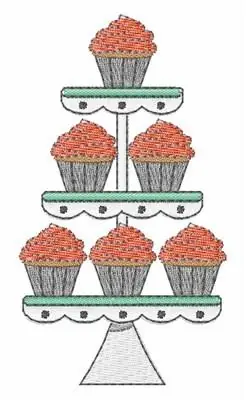 Cupcake Tier Embroidery Design Direct From Manufacturer