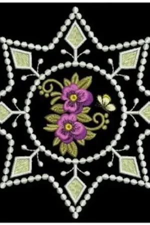Candlewick Star Flower Embroidery Design Trending