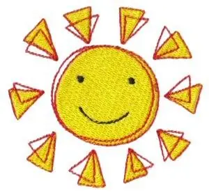 Hot Deal Dinky Doodle Sun Embroidery Design