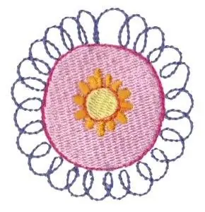 Instant Buy Dinky Doodle Swirly Flower Embroidery Design