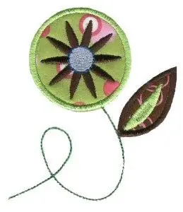 Direct From Manufacturer Green Doodle Flower Applique Embroidery Design