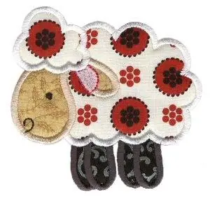 Sweet Applique Sheep Embroidery Design Weekend Sale