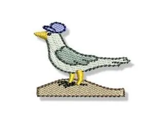 Last Chance Mini Beach Pelican Embroidery Design