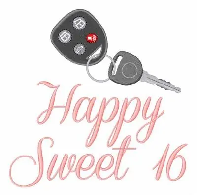 Happy Sweet 16 Embroidery Design Professional Grade