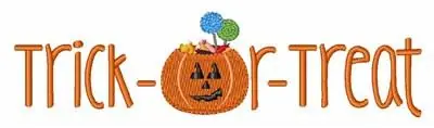 Trick Or Treat Embroidery Design Last Chance