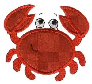 Worldwide Shipping Applique Beach Crab Embroidery Design
