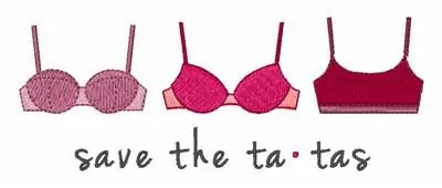 One Day Deal Save The Ta Tas Embroidery Design
