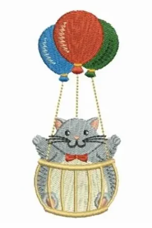 Balloon Cat Embroidery Design Mega Sale