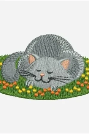 Buy Today Napping Cat Embroidery Design