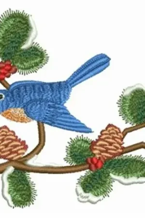 Bird In Tree Embroidery Design Reduced Price