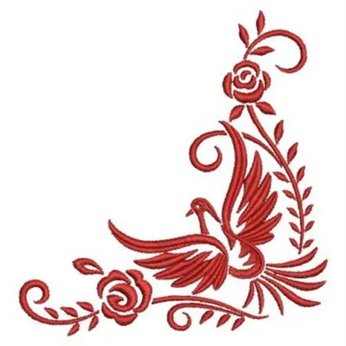 Dove And Roses Embroidery Design Budget