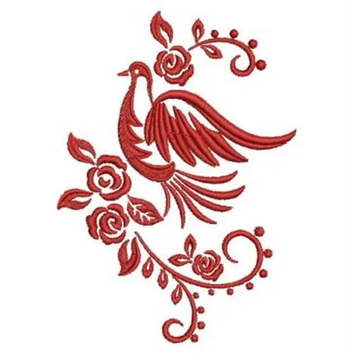 Fan Favorite Dove And Flowers Embroidery Design
