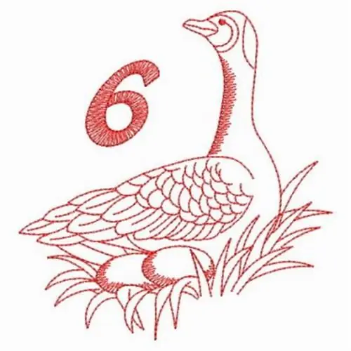 Redwork Christmas Day 6 Embroidery Design Luxury