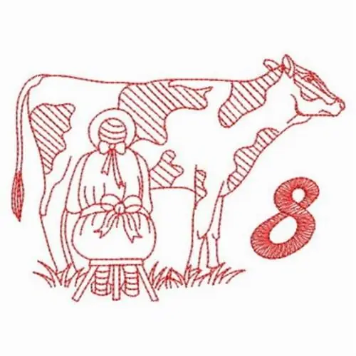 Top Rated Redwork Christmas Day 8 Embroidery Design