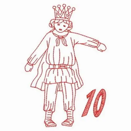 Flash Sale Redwork Christmas Day 10 Embroidery Design