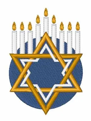 Limited Edition Hanukkah Menorah Embroidery Design
