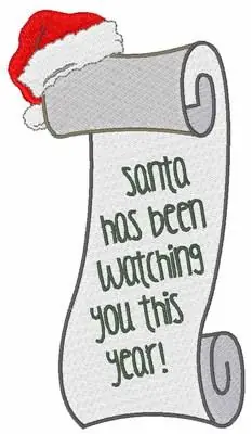 Santa Watching You Embroidery Design Factory Price