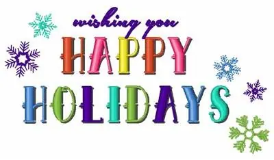 Professional Grade Wishing Happy Holidays Embroidery Design