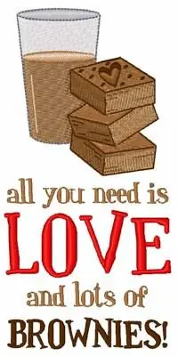 One Day Deal Love & Brownies Embroidery Design