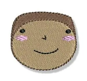 Fresh Stock Happy Faced Black Boy Embroidery Design