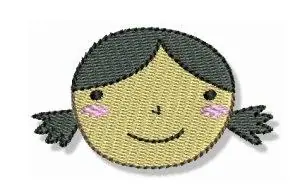 Budget Pig Tailed Little Girl Embroidery Design