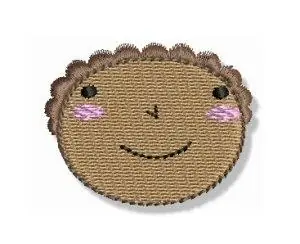 Authentic Black Little Girl Head Embroidery Design