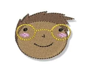 Little Boy & Glasses Embroidery Design Sale