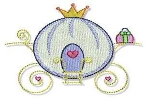 Happily Ever After Carriage Embroidery Design Certified
