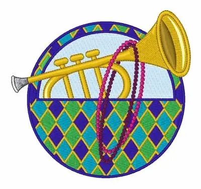 Editor’s Pick Mardi Gras Trumpet Embroidery Design