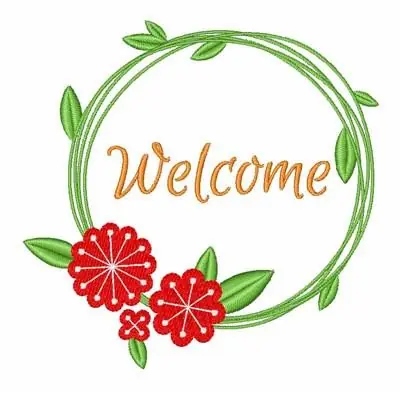 Welcome Flowers Embroidery Design Brand New