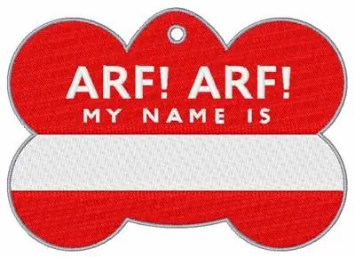 Wholesale Arf Dog Tag Embroidery Design